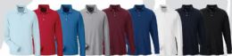 48 Pieces Men's Plus Size Performance Long Sleeve Polo - Assorted Colors - Men's Work Shirts