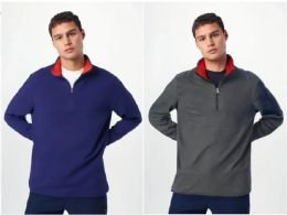 24 Pieces Men's Pollar Fleece Top Assorted Size Charcoal - Mens Jackets