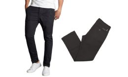 Men's SliM-Fit Cotton Stretch Chino Pants Solid Black