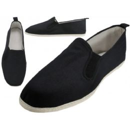 36 Wholesale Men's Slip On Twin Gore Cotton Upper & White Cotton Out Sole Kung Fu/tai Chi Shoes In Size 36