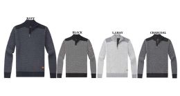 12 Pieces Men's Sweater With Velour Lining - Navy - A - Mens Sweat Shirt