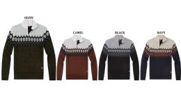 12 Pieces Men's Sweater With Velour Lining - Navy - B - Mens Sweat Shirt