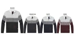 12 Pieces Men's Sweater With Velour Lining - Navy - B - Mens Sweat Shirt