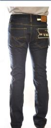 24 Wholesale Men's Trendy Fashion Jeans Size Scale 30-38 Color Blue/black