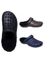 48 Wholesale Men's Winter Clogs With Fleece Warm Lining - Assorted Colors
