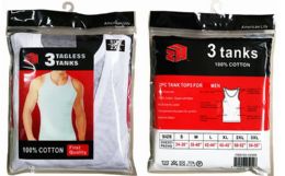 24 Pieces Men'sT-Shirts Tagless Tanks Size L 3pack - Mens T-Shirts