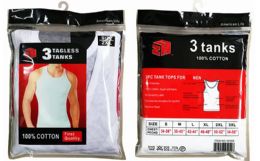 24 Wholesale Men'sT-Shirts Tagless Tanks Size M 3pack