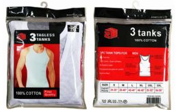 24 Wholesale Men'sT-Shirts Tagless Tanks Size Xl 3pack