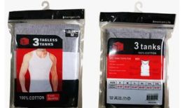 12 Pieces Men Tagless Tanks In Mixed Colors Size L - Mens T-Shirts