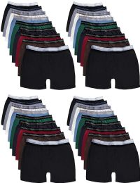 36 Wholesale Mens 100% Cotton Boxer Briefs Underwear, Assorted Colors Large