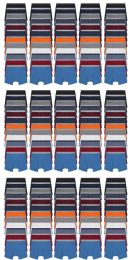 180 Wholesale Mens 100% Cotton Boxer Briefs Underwear Assorted Colors, Size Medium, 180 Pack