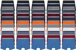48 Pieces Mens 100% Cotton Boxer Briefs Underwear Assorted Colors, Size Large, 48 Pack - Mens Underwear