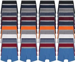 60 Wholesale Mens 100% Cotton Boxer Briefs Underwear Assorted Colors, Size Large, 60 Pack