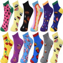 108 Units of Mens Ankle Different Food Pattern Size 10-13 - Mens Ankle Sock