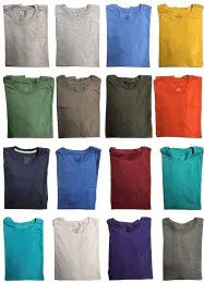 12 Pieces Mens Assorted Cotton Crew Neck Short Sleeve T-Shirt, Size Large - Mens T-Shirts