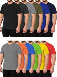 Mens Assorted Dark And Bright Colors Short Sleeve Cotton T-Shirt Size 6xlarge