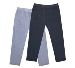 48 Wholesale Mens Athletic Pants Size Large In Black And Grey