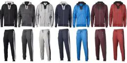 12 Sets Mens Copper Tech Fleece Set In Burgandy - Mens Sweatpants