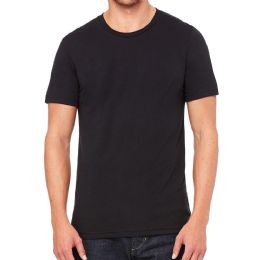 Mens Cotton Crew Neck Short Sleeve T-Shirts Black, Small