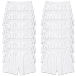48 Pieces Mens Cotton White Boxer Shorts Size Large - Mens Underwear