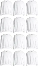 Mens Cotton White Crew Neck Sweatshirt Size Xlarge