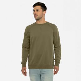 Mens Crew Neck Sweatshirts Military Green Size Medium