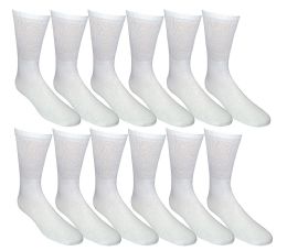 8004 Wholesale Mens Crew Socks, Quality Ringspun Cotton Soft Athletic Socks (white)
