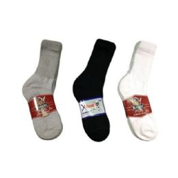 144 Wholesale Mens Diabetic Crew Sock Size 10-13 In Grey