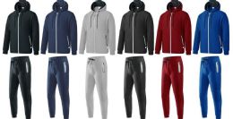 14 Wholesale Mens Fashion Fleece Set In Light Grey Color