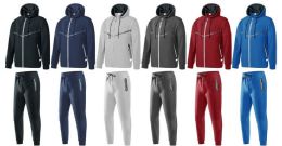12 Units of Mens Fashion Fleece Set In Light Grey Color - Mens Sweatpants