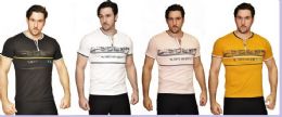 24 Pieces Mens Fashion High Treated Cotton Spandex Graphic T Shirt - Retro Tees