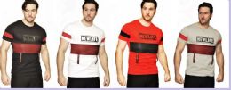 24 Pieces Mens Fashion High Treated Cotton Spandex Graphic T Shirt - Mens T-Shirts