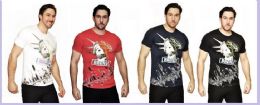24 Wholesale Mens Fashion High Treated Cotton Spandex Graphic Bronx T Shirt