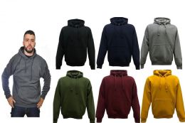 12 Wholesale Mens Fleece Pullover Hoodie In Black (pack C: XL-4xl)