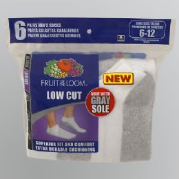 Mens Fruit Of The Loom Low Cut No Show Ankle Socks White