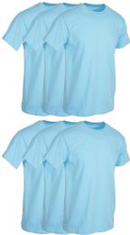 36 Pieces Mens Light Blue Cotton Crew Neck T Shirt Size 3x Large - Solid T-Shirts