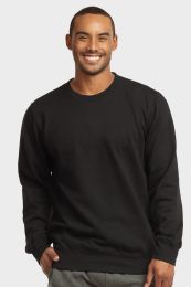 12 Bulk Mens Light Weight Fleece Sweatshirts In Black Size X Large