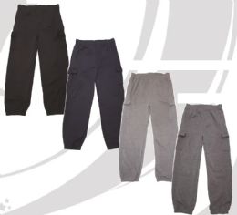24 of Mens Plus Size Cargo Fleece Sweatpants Assorted Colors Sizes 3x And 4x