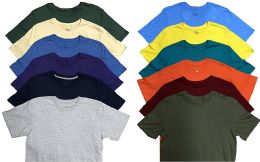 12 Wholesale Mens Plus Size Cotton Crew Neck Short Sleeve T Shirt, Assorted Colors, Size 6xl
