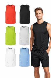 72 Pieces of Mens Sleeveless Performance Top M-2xl