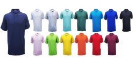 24 Pieces Mens Solid Polo Shirt In Navy Pique Fabric S-xl - Mens Polo Shirts