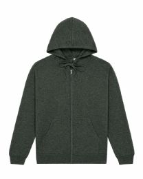 18 Pieces Mens Sponge Fleece Dtm Full Zip Hoodie Heather Forest Size X-Large - Mens Sweat Shirt