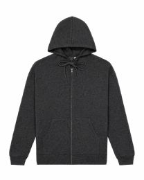 18 Pieces Mens Sponge Fleece Dtm Full Zip Hoodie Dark Gray Heather Size Large - Mens Sweat Shirt