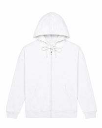 18 Pieces Mens Sponge Fleece Dtm Full Zip Hoodie White Size Large - Mens Sweat Shirt