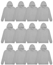 Mens Sponge Fleece Full Zip Hoodie Heather Gray Size 2xlarge