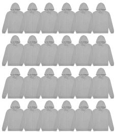 Mens Sponge Fleece Full Zip Hoodie Heather Gray Size Large