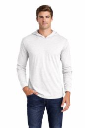 12 Pieces Mens Unisex Triblend Hooded Long Sleeve Pullover T-Shirt Size 2X-Large Heather White - Solid T-Shirts