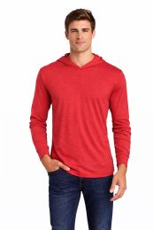 12 Pieces Mens Unisex Triblend Hooded Long Sleeve Pullover T-Shirt Size Small Vintage Red - Solid T-Shirts