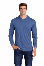 12 Pieces Mens Unisex Triblend Hooded Long Sleeve Pullover T-Shirt Size 2X-Large Vintage Royal - Solid T-Shirts