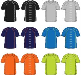 36 Pieces Men's V-Neck Short Sleeve Moisture Wicking Tee Shirt Assorted Sizes S-xl - Mens T-Shirts